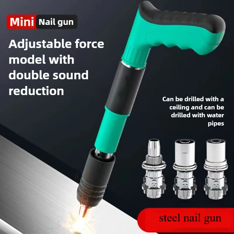 Mini Manual Steel Nail Gun Silence Wall Fastener Air Nail Gun Set Nail One-handed Operate Concrete Walls Fastening Tool