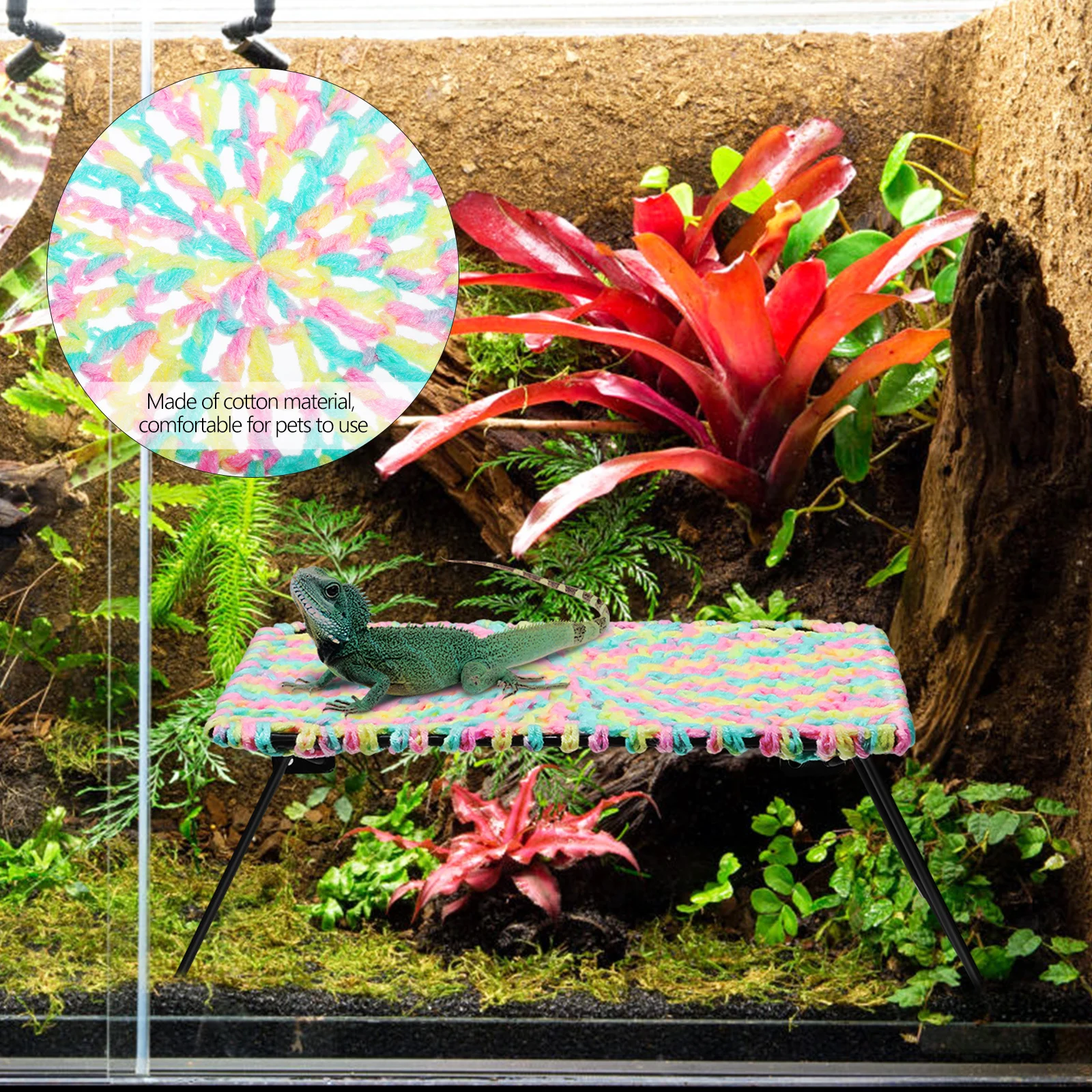 

Reptile Hammock Cotton Bed Sleeping Resting Mat Lizard Bearded Dragon Pet Cage Accessory Lizard Hammock Pet Bed