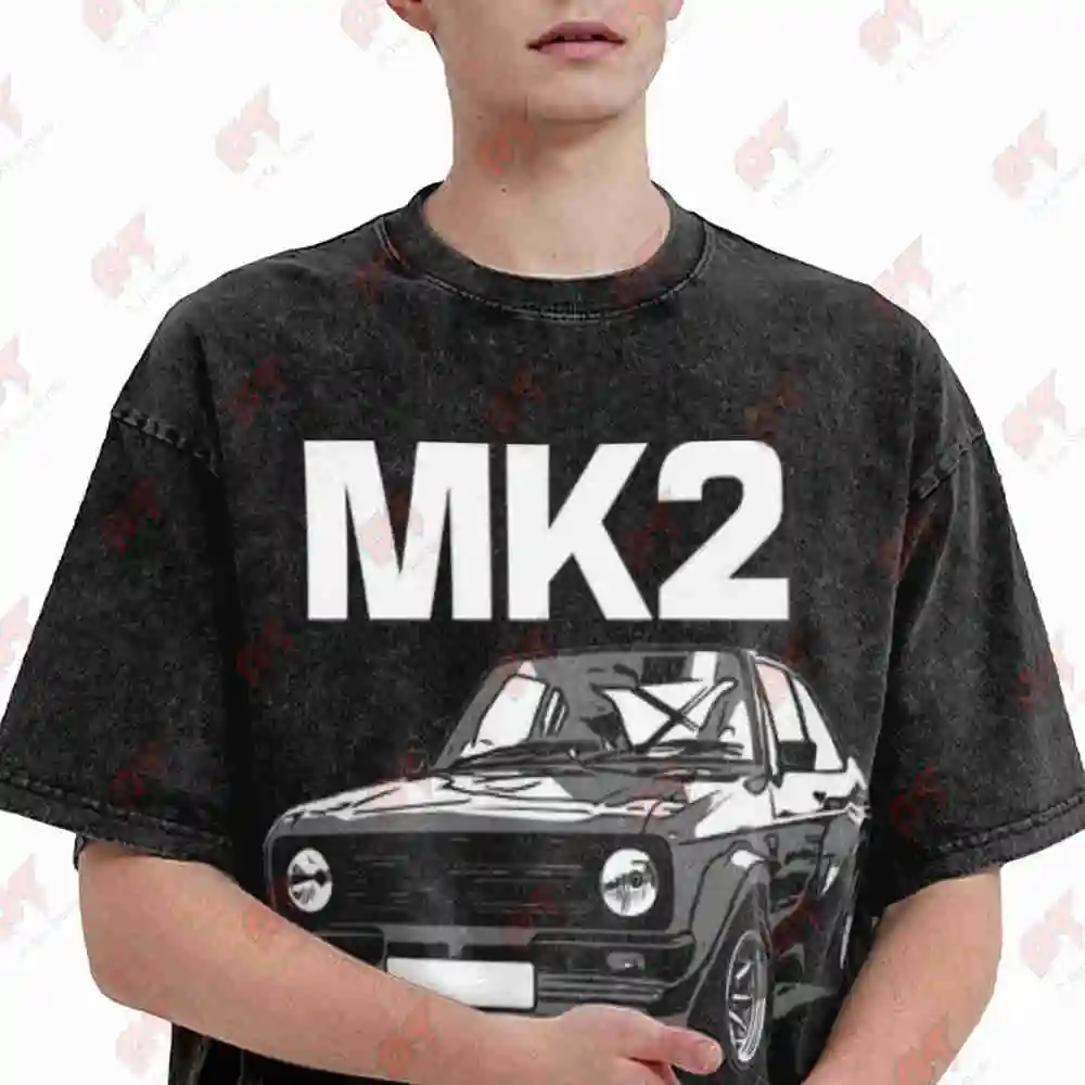 Mk2 Escort Dad Birthday Funny Vintage Washed Tee Pure Cotton T-Shirt