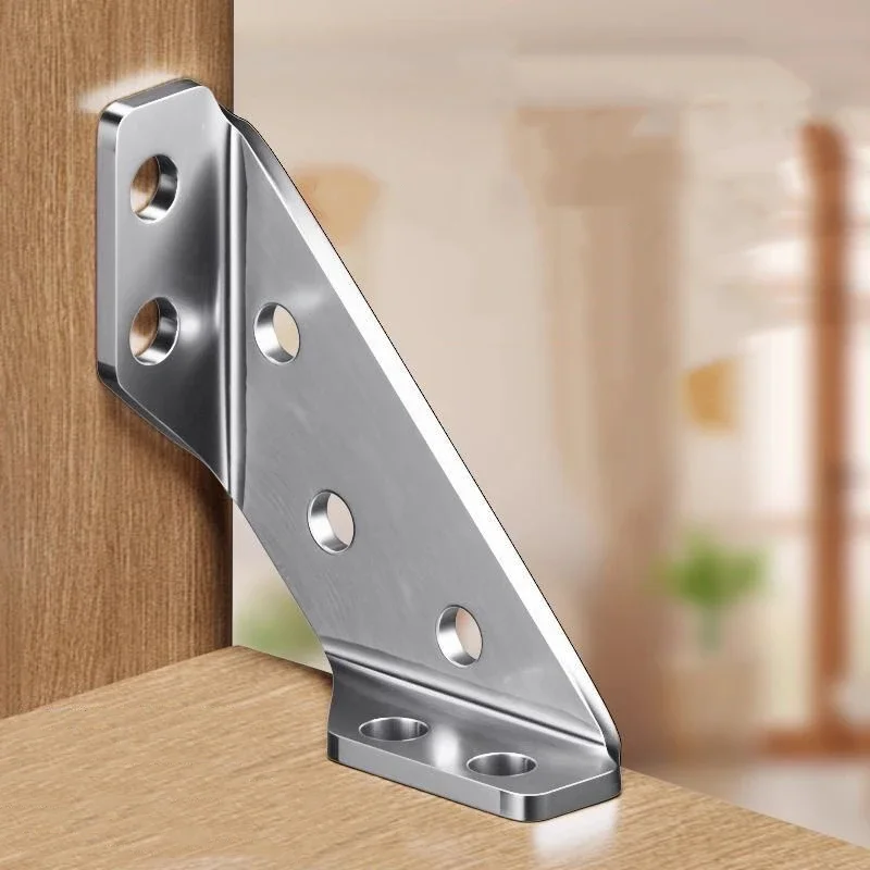 Metal Furniture Corner Bracket with Screws Stainless Steel Furniture Angle Shelf Connector Cabinet Support Fixing Frame Brace