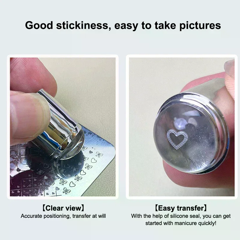 Löschbare Mini Kleine Single Head Silikon Dichtung Nagel Stahl Platte Transfer Werkzeug Stempeln Gelee Mit Schaber Französisch Spitze Nagel Stamper