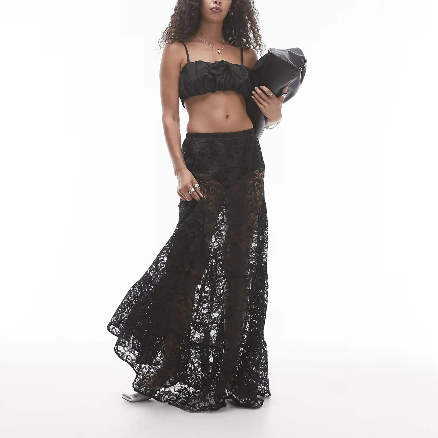Floral Lace Half Skirt Women European American Fashionable Versatile Comfortable Casual
