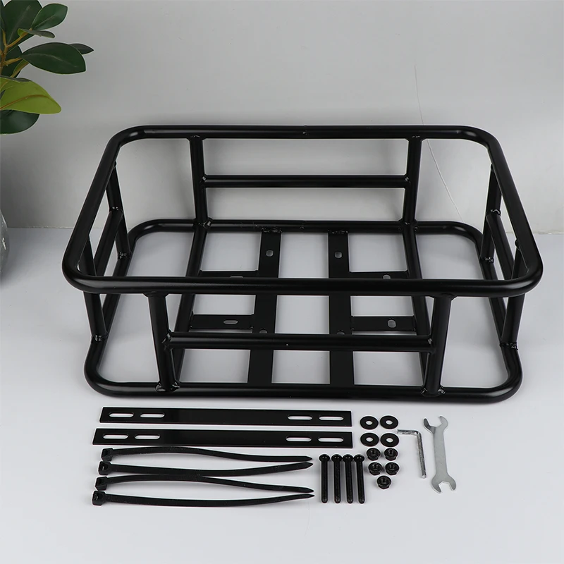 

Large Capacity Rear Bike Basket Bicycle Cargo Rack Bag Removable Metal E-Bike Basket for Most Bikes