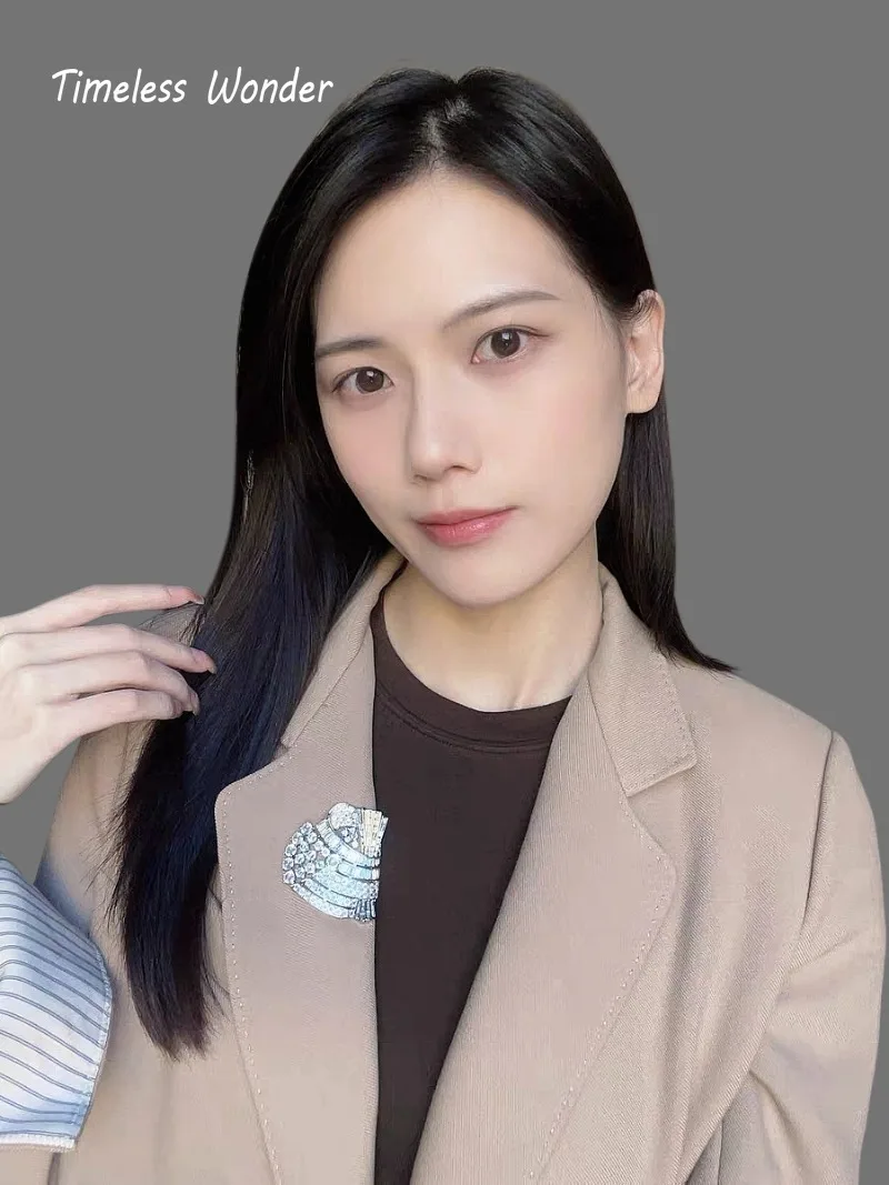Timeless Wonder Fancy Zircon Geo Clip Brooch Pins Women Designer Jewelry Runway Rare Gift Vintage Art Deco Trendy Classy 5384