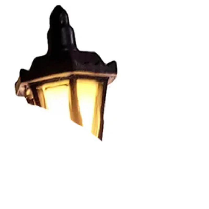 2 pçs 1/12 casa de bonecas em miniatura lâmpada parede modelo jardim quintal lustre mesa areia luz led para casa boneca decoração brinquedos presente