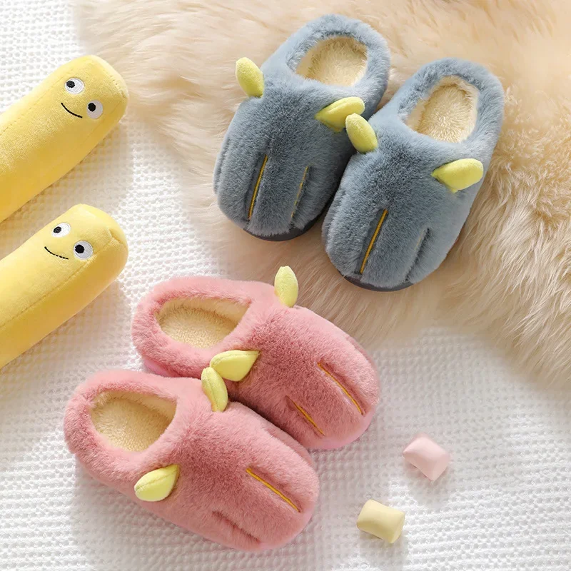 Children Cotton Slipper Plush Home Boy Indoor Anti-slippery Cute Cartoon Kid Shoe for Girl Kid Slipper Winer Shoe Pantufla Mujer