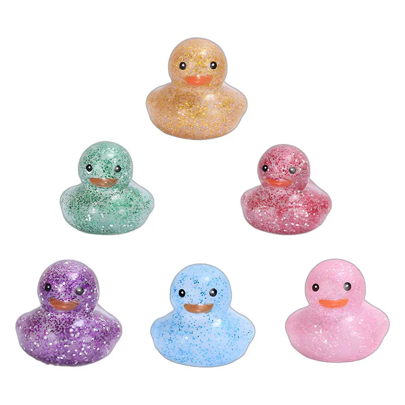 6pcs Duck Bathroom Shower Pinching Toys Little Duck Pinch Call Water Toys Summer Beach And Pool Activity Children\'s Party Gifts