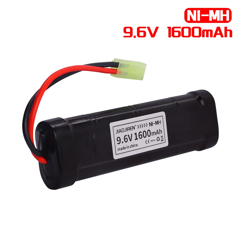 9.6V 1600mAh NiMH 8S 2/3A Flat Battery Pack and Charger for Airsoft Guns Mini AK series or modified AEG's 9.6v Battery Tamiya