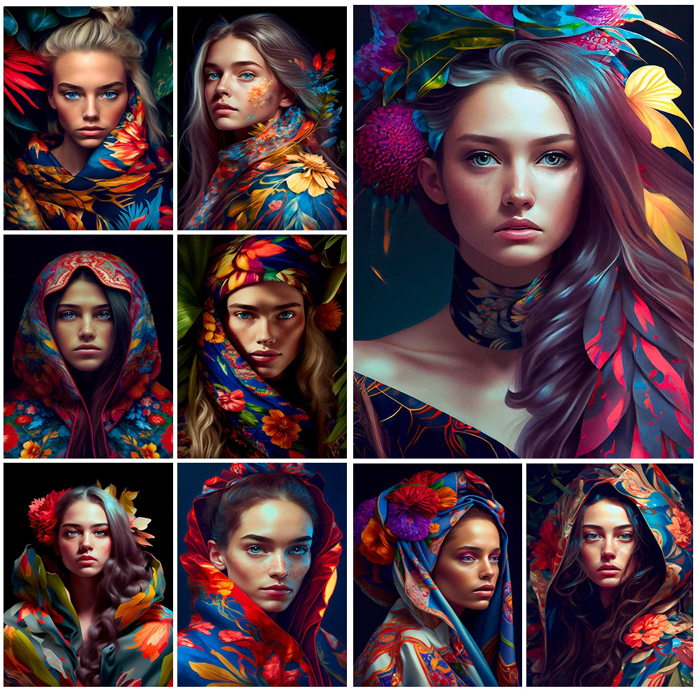 

Bohemian Girl Poster Modern Woman Posters Wall Art Canvas Painting Home Decor Wall Pictures For Living Room Unframed