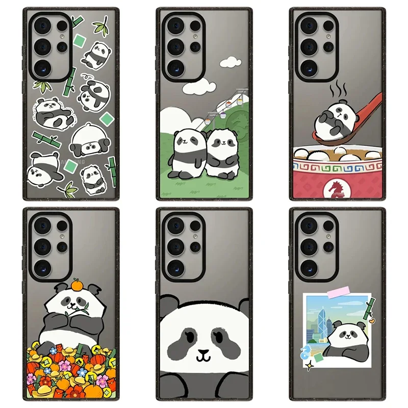 

Cute Panda Acrylic Protective Case for Samsung Galaxy S23 S24 S25 Ultra Plus S25U S25+ Shell with MagSafe