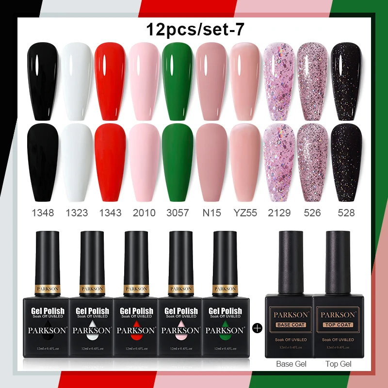 Parkson 12 Stuks Pompoengel Nagellak Bruin Gezet In De Herfst Semi-Permanente Vernissen Weken Van Uv Led Hybride Top Base Coat Manicure