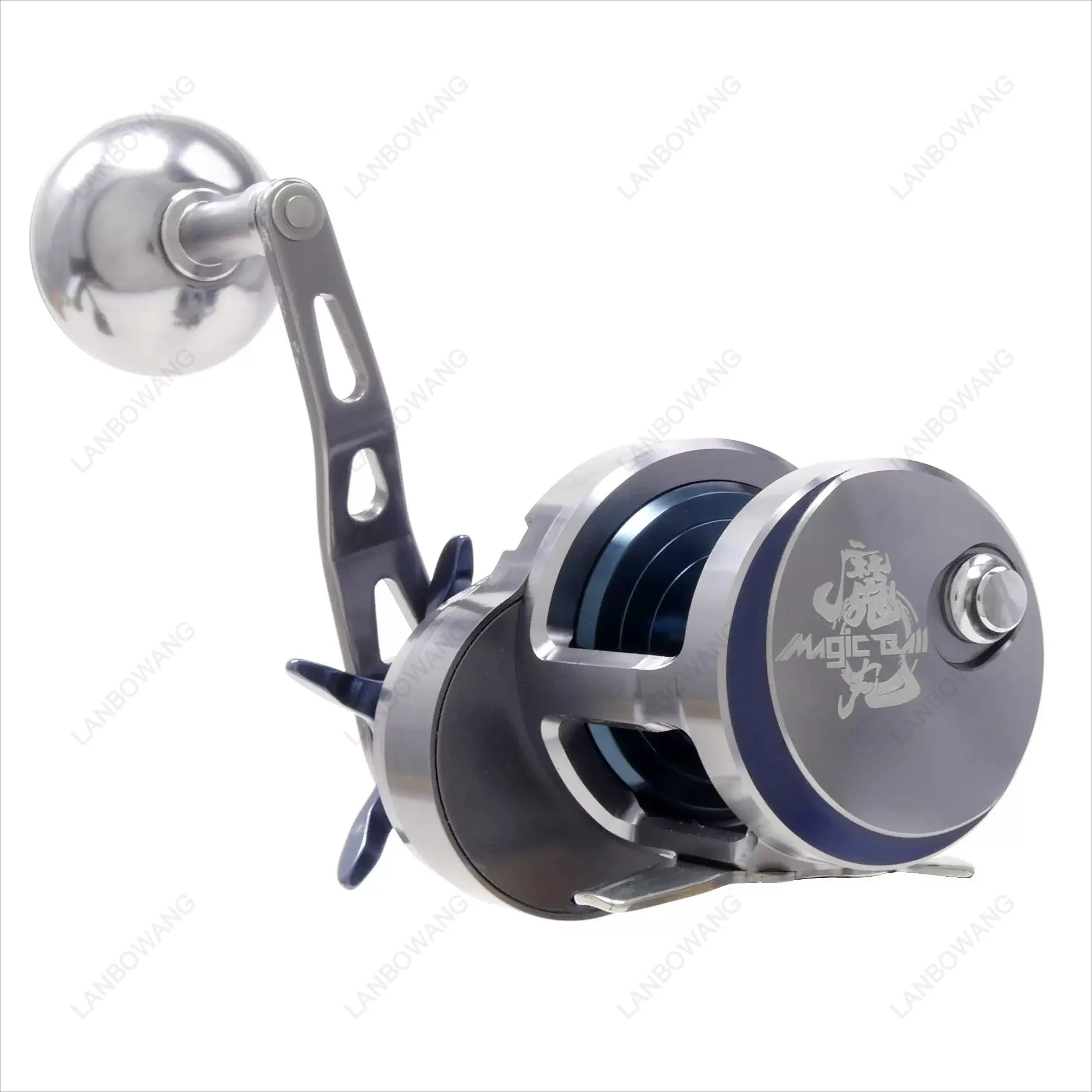 EMB1500 Metal Overhead Jigging Reel, High Drag Power Deep Sea Boat Fishing Slow Pitch Drum Reel for Saltwater
