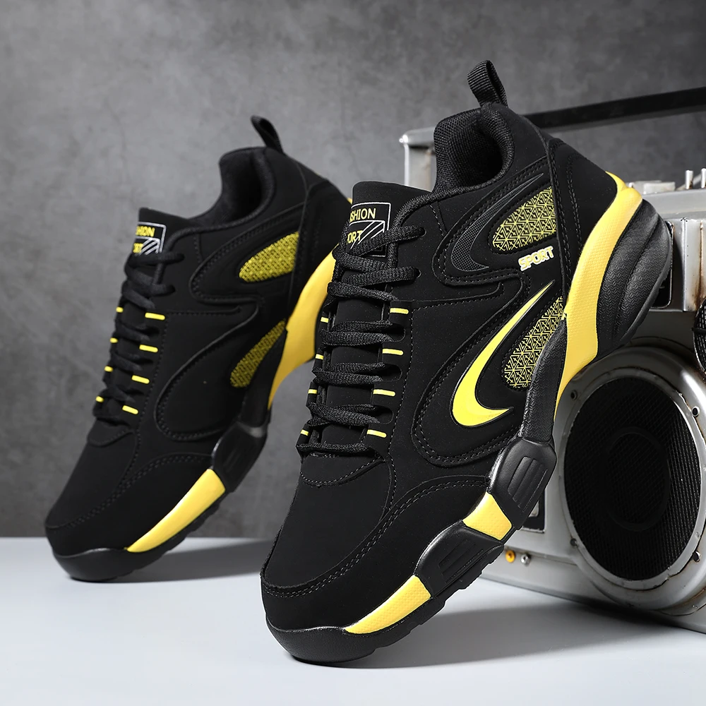 Trendige Farbblock-Sneaker für Herren in Übergröße, bequeme, rutschfeste, lässige, langlebige Schnürschuhe für Outdoor-Aktivitäten für Herren – Detail 8