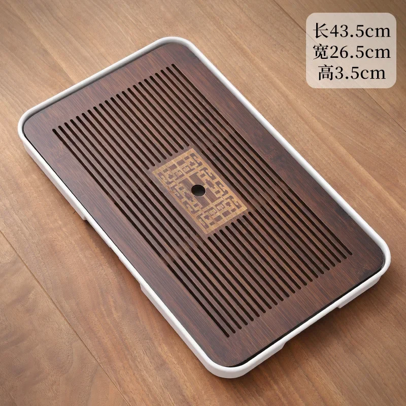 Chinese Solid Wooden Tea Tray Teaware Kung Fu Tea Set Carving Table Drawer Type Storage Drainage Tea Board Vintage Home Decor