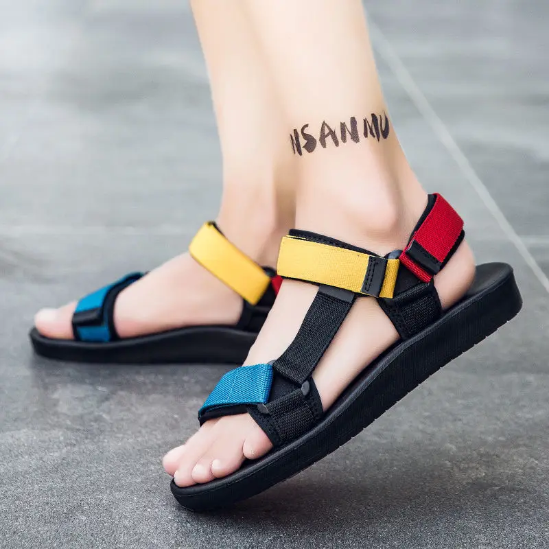 Colorful Platform Mens Sandals Drive New Summer Outer Wear Men Casual Sandals Trend All-match Non-slip Men Sandals