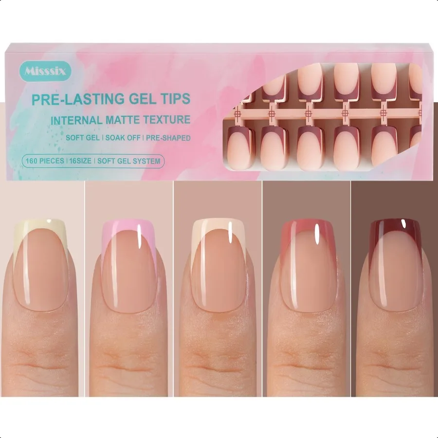 

Misssix French Gel Nail Tips Pr on Nails No Need to File Tips