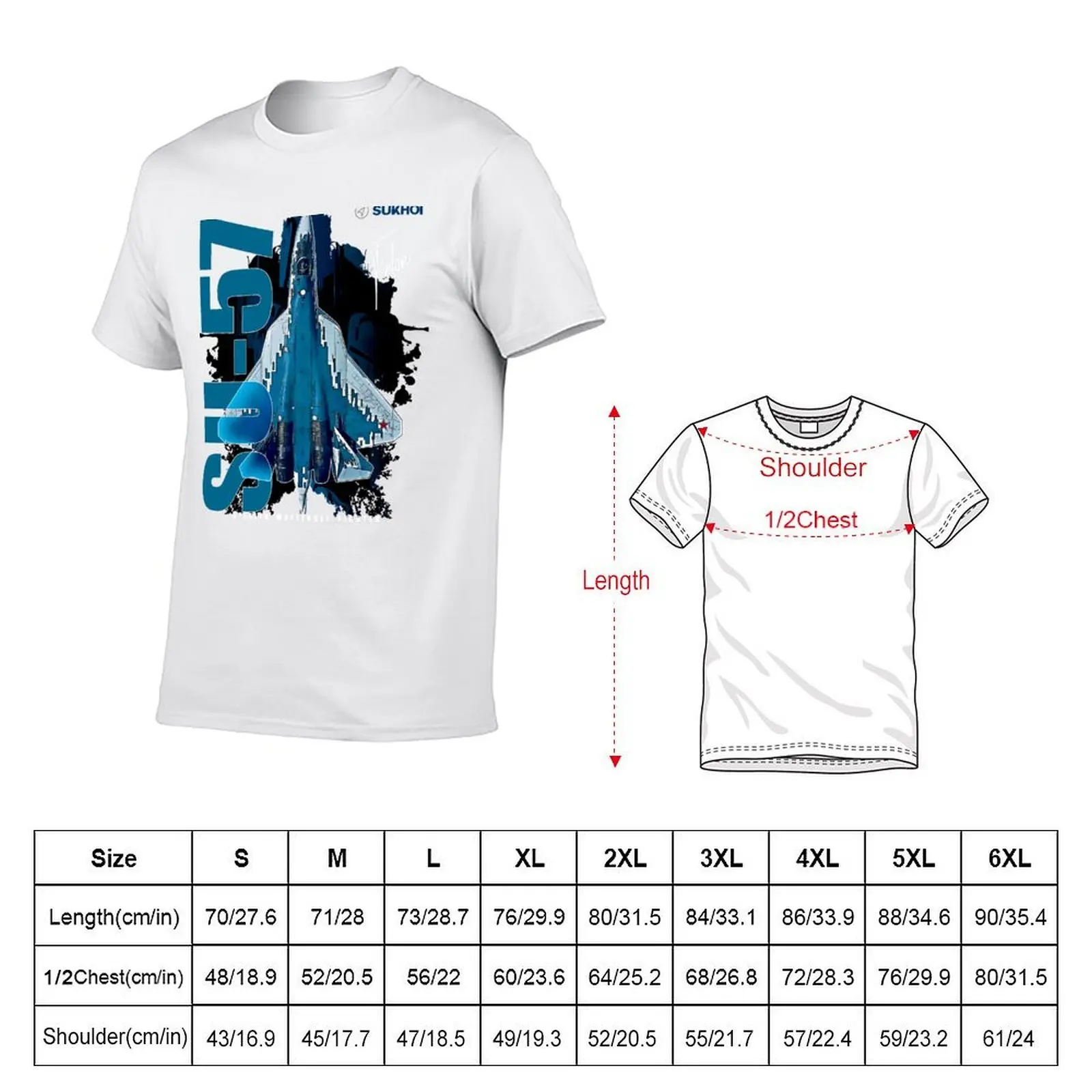 Sukhoi Su-57 Stealth Multirole Fighter Aircraft T-Shirt man t shirts graphic T-Shirt
