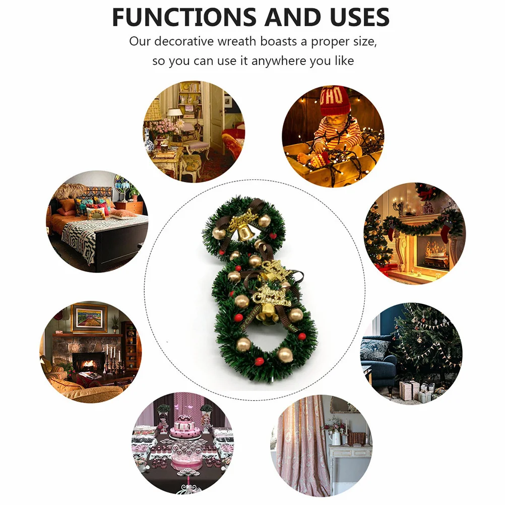 

1Pcs Christmas Mini Wreath Miniature Dollhouse Hanging Decoration for Xmas Festival Photo Props Home Decor Christmas Mini Wreath