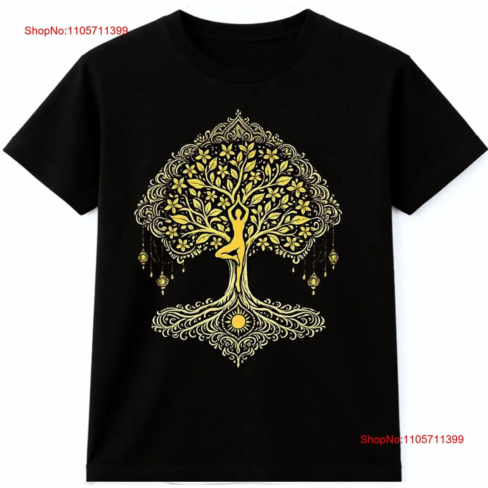 Tree Of Life T Shirt Yoga Meditation Spiritual Zen Boho Top long or short sleeves vintage Washed Versatile Casual fashion