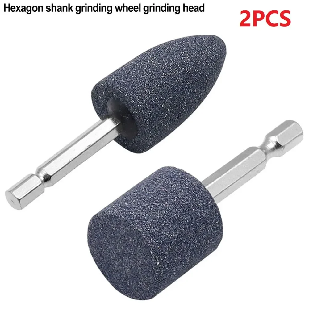 2pcs Grinding Head Hexagonal Shank Grinding Wheel Sharpening Head Portable Grinding Drill Tool For Jade Ceramic Glass