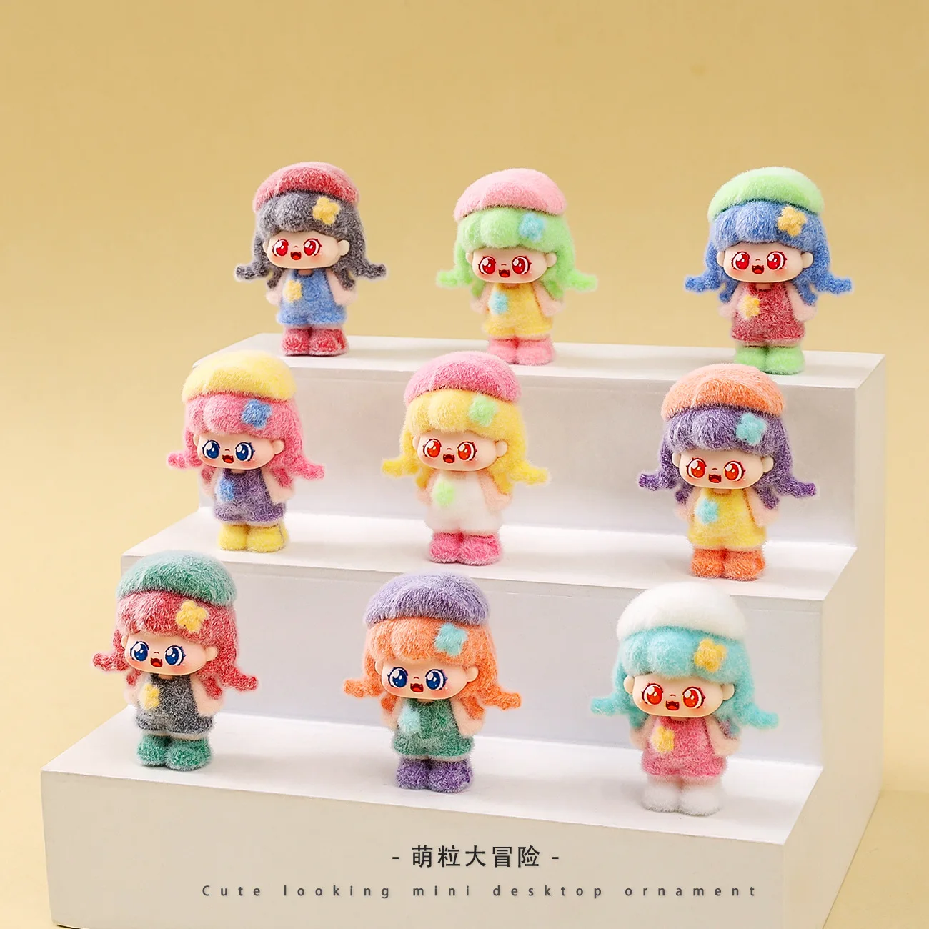 9pcs/Set Flocking Mini Cute girl Figurine Desktop Decoration Model Ornaments Toys Girls Gifts Home Decoration