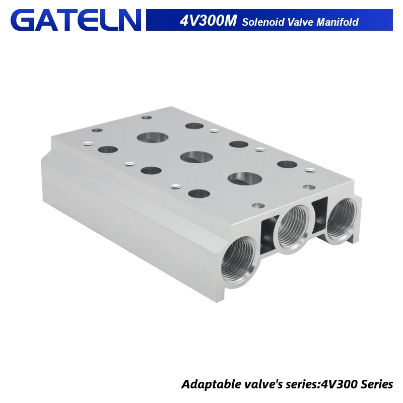 

4V300M Manifold for 4V300 Series Solenoid Valves 4V310-10 4V320-10 4V330-10 Valve Plate Base Manifold Air Exhaust