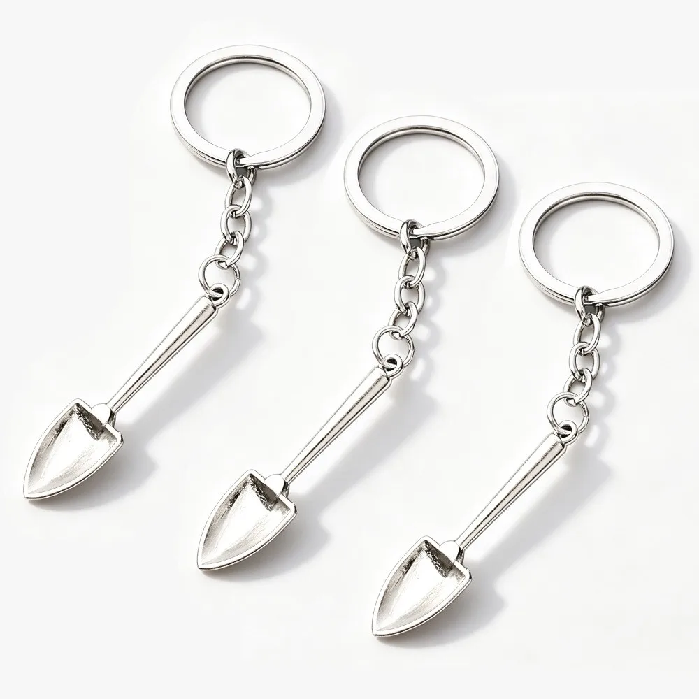 3pcs Shovel Type Mini Spade Spoon Keychain Creative Metal Smoking Accessory Household Car Pendant