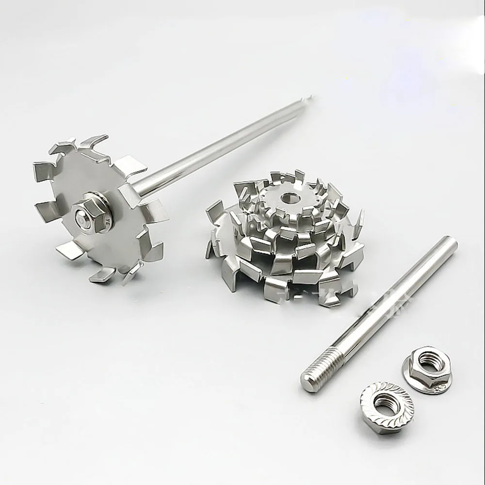 1set lab stainless steel dispersion plate paddle, dispersion disk dispersing machine blade with agitating stirring rod