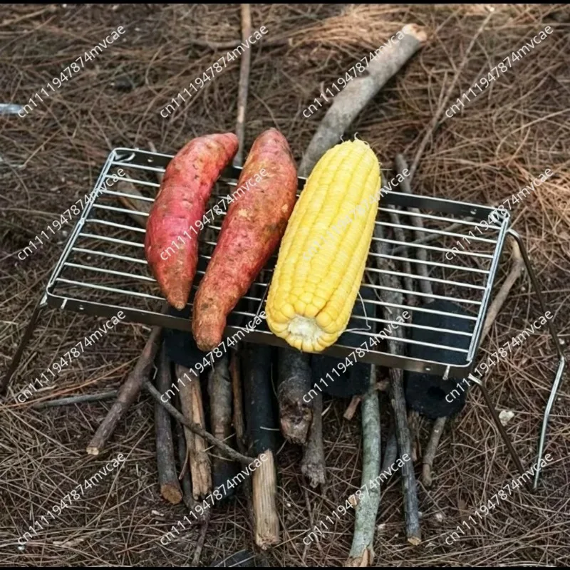 Outdoor Stove Stand Portable Camping Foldable Stove Rack BBQ Grill Grid Foot
