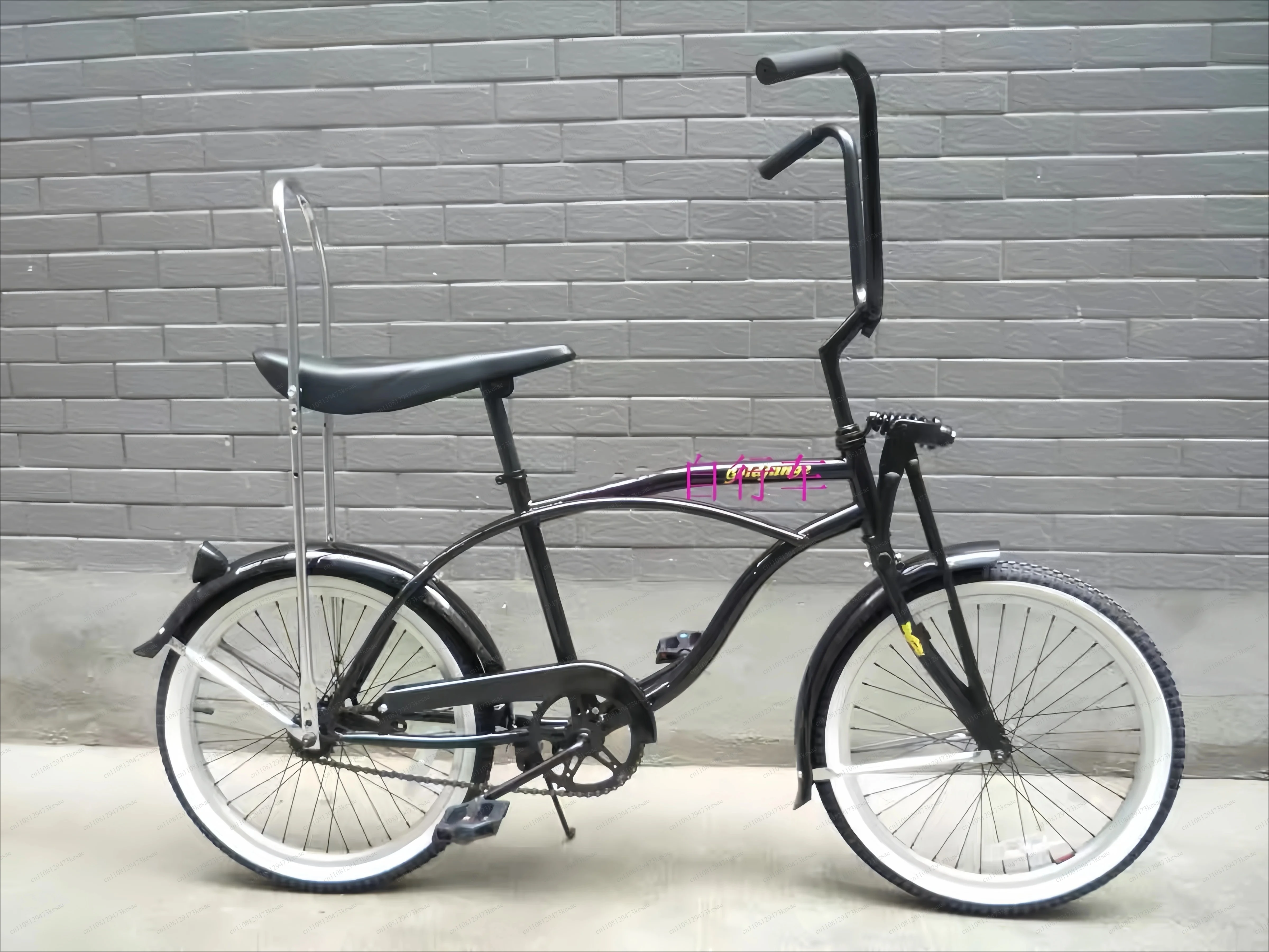 20 Inch Silver Lowrider Bike Chrome Plated Cruiser Bicycle Retro City Commuter for Adult Teenager