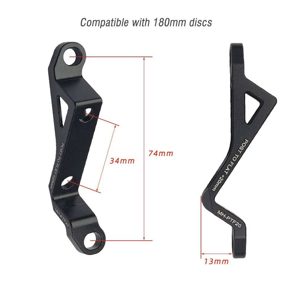Fahrrad-Scheibenbremsenadapter: Post-Mount auf Flat-Mount Adapter für Scheibenbremssättel vorne und hinten – PM auf FM für 160-180mm Rotoren – Detail 8