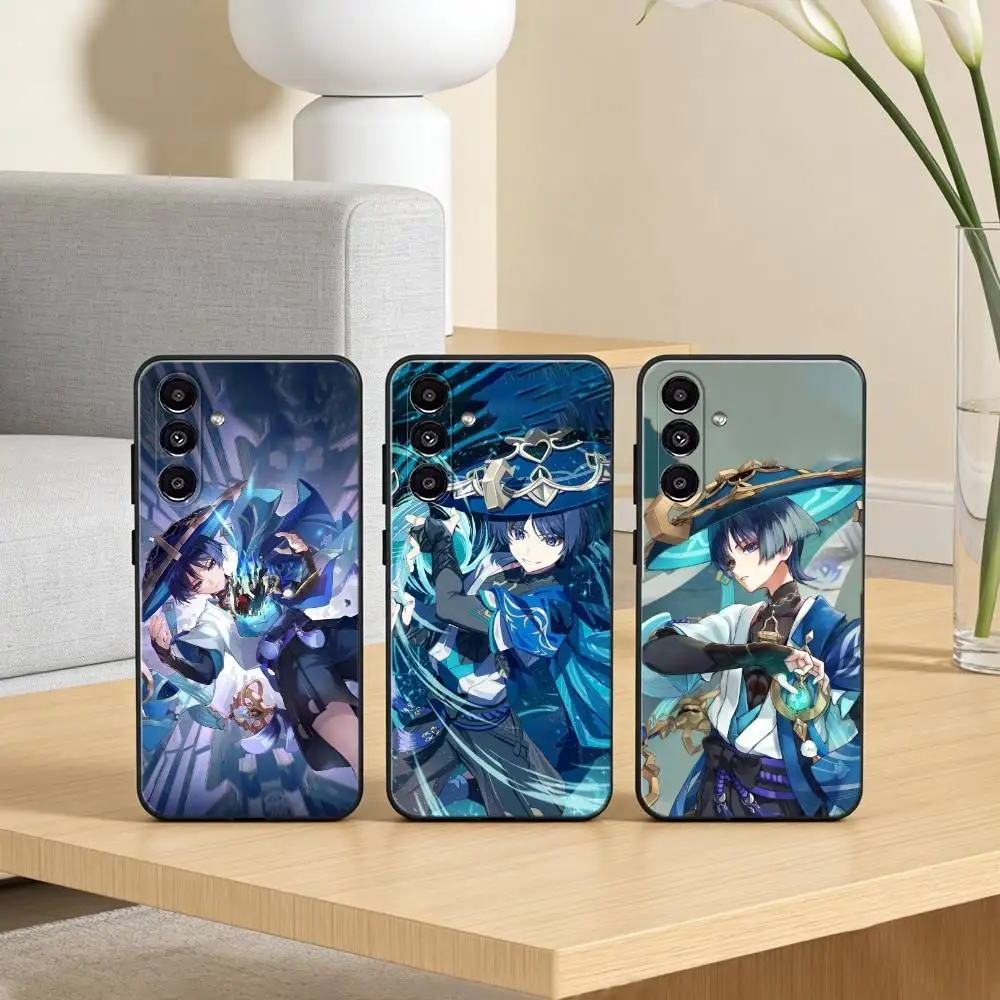 S-Scaramouche Genshin I-Impact Phone Case For Samsung Galaxy A13,21s,22,31,32,52,53,71,72,73,Soft Black Cover