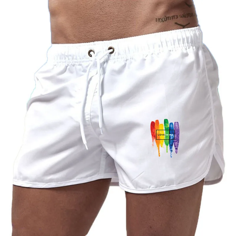 Men Swimming Fitness Shorts, Casual Beach Board Shorts, Swimming Trunks, Men Running Surf Shorts