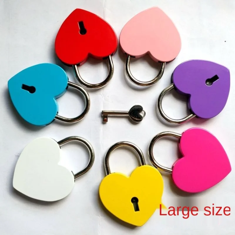 Large Size Heart Locks Padlock with Key Lock for Travel Wedding Decoration  Retro Mini Metal Key Padlock Scenic Wishing Lock