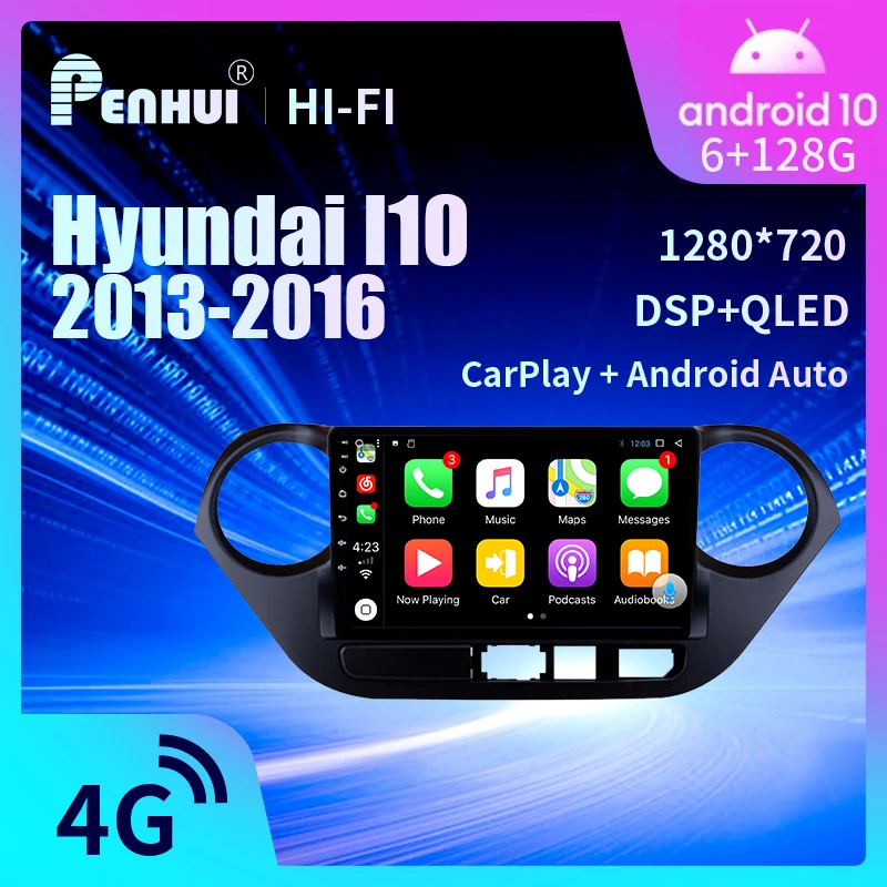 

Penhui for Hyundai I10 (2013-2016) LHD Car Radio Multimedia Video Player Navigation GPS Android 10.0 Double Din