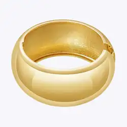ENFASHION Pulseras Statement Curved Wide Elastic Bangle For Women's 18K Gold Plated Zinc Alloy Jewelry Cocktail B242432 B242433