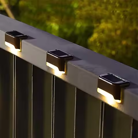 4PCS Solar LED Wall Light for Deck Step Railing Patio Stair Yard Garden Flower Bed Holiday Decoration Solar Deck Light Outdoor
