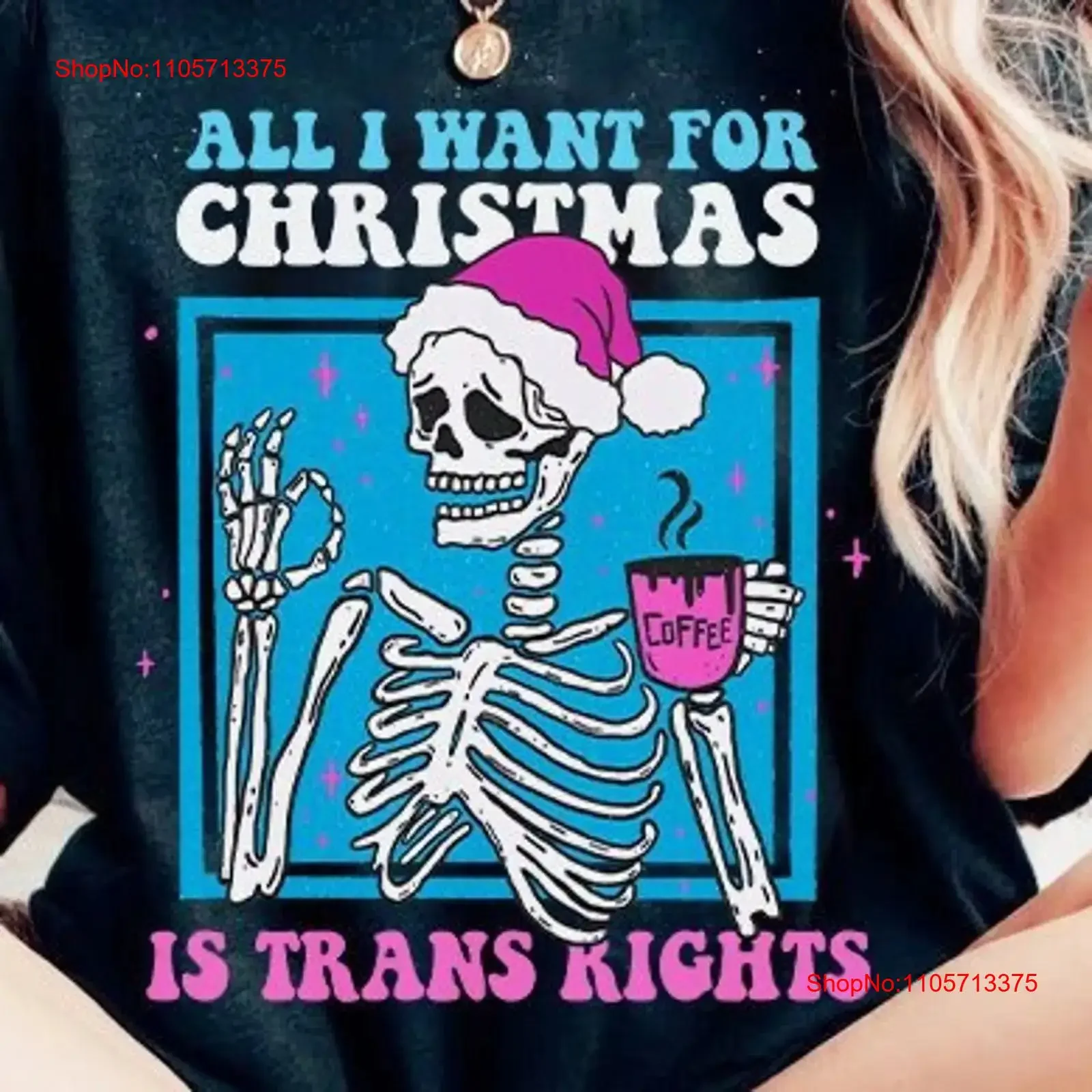 Trans rights christmas pride shirt transgender xmas gift for ally goth lgbtq vintage Washed Casual Soft Unisex Comfortable