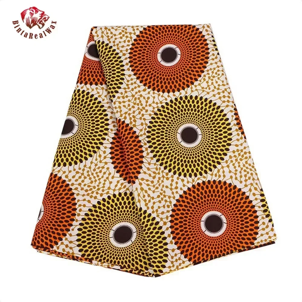 Bintarealwax Groothandel Afrika Stof 2025, Ankara Polyester Naaistof Lichte Kleur Materiaal voor Vrouwen Feestjurk FP 6390