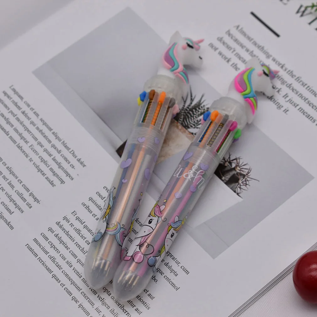 1PC 10 Colors Cute Unicorn Ballpoint Pen Cartoon Colorful Pens for Child Student School Office Supply Stationery Dropshipping