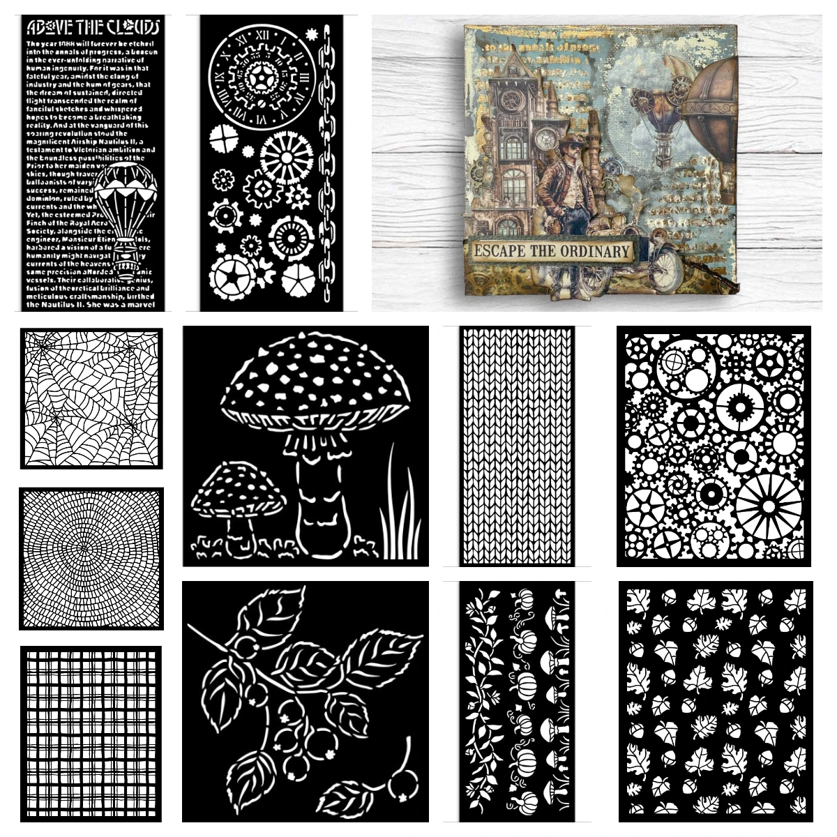 

Mushrooms Small Bark Leaves Acorns Pattern Stencil 2025 New Scrapbooking Greeting Card Craft Gift DIY Embossing Dies Handmade
