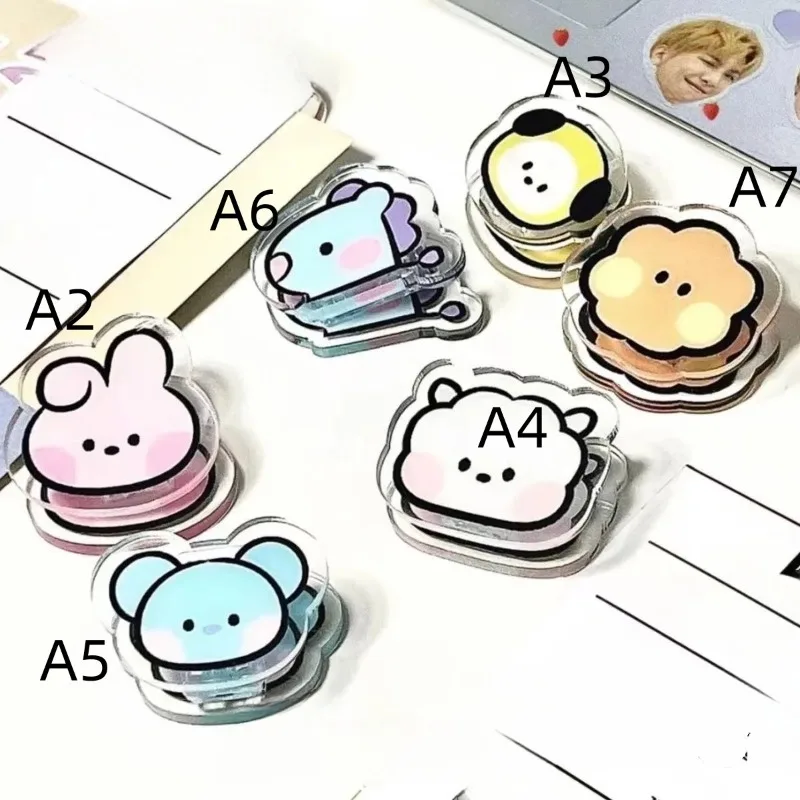 

Kawaii BT21 Acrylic Memo Clip Anime Cartoon Student Information Storage Clip Multi Functional Double Sided Clip Gifts