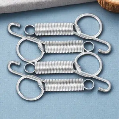 

10pcs Rabbit Cage Spring Hooks Compact Long lasting For Bird Pigeon Chicken Cages Pet Door Silver Small Animals Feeder Fix