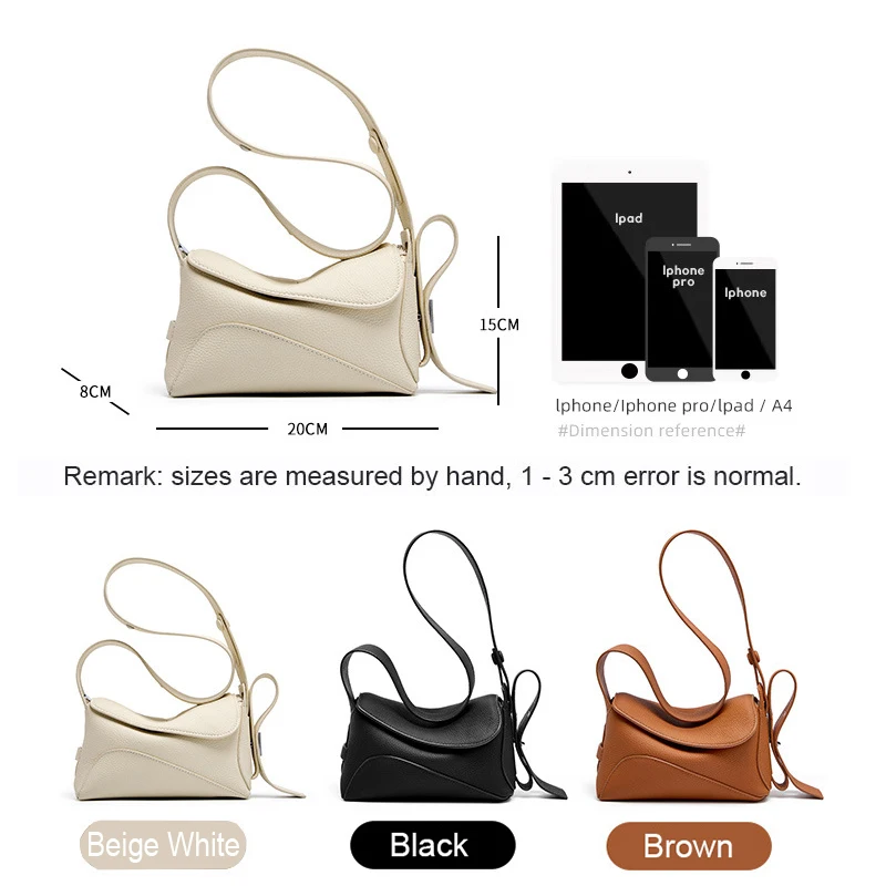 Genuine Leather Underarm Bag For Women\'s Summer New Versatile Shoulder Bag With Geometric Streamlined Design Crossbody Handbag