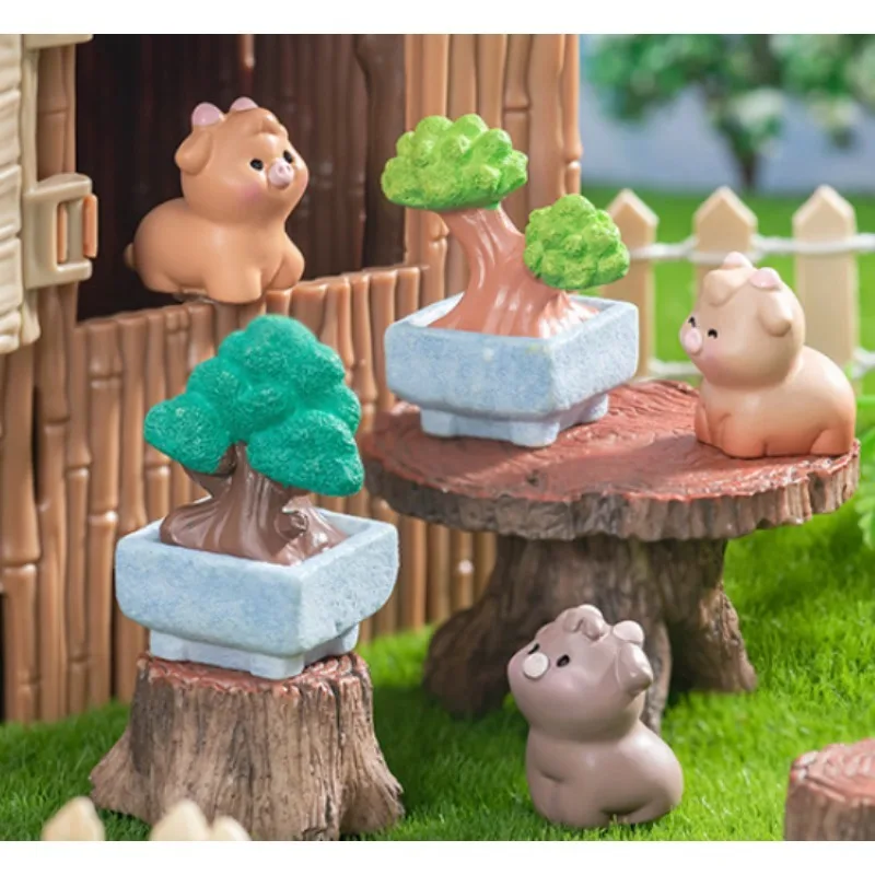 1pc Cute Mini Tree Potted Plant Resin Crafts Moss Gardening Cow Figurine Creative Micro Landscape Decorations