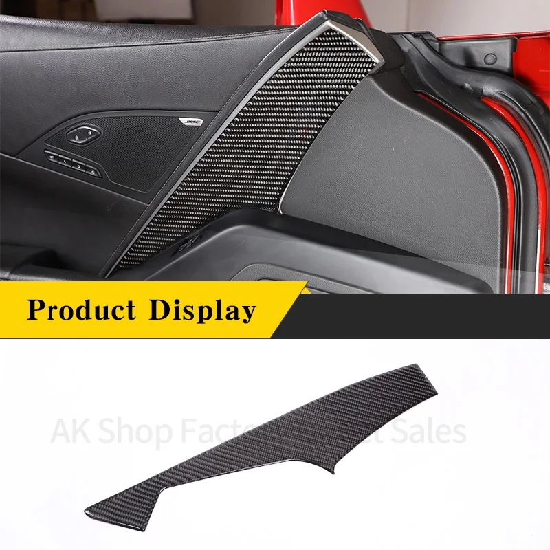 Real Carbon Fiber Interior Accessories Car Door Panel Trim Cover Scratch Resistant Protective For Chevrolet Corvette C7 2014-19