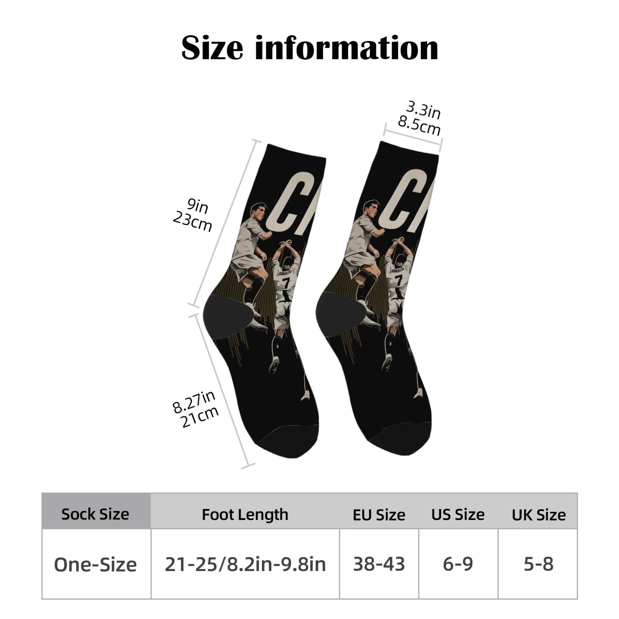 ผู้ชายสนุกถุงเท้า CR7 Cristiano Ronaldo ถุงเท้า Street บุคลิกภาพแนวโน้มสบาย Breathable ถุงเท้าของขวัญวันเกิด unisex