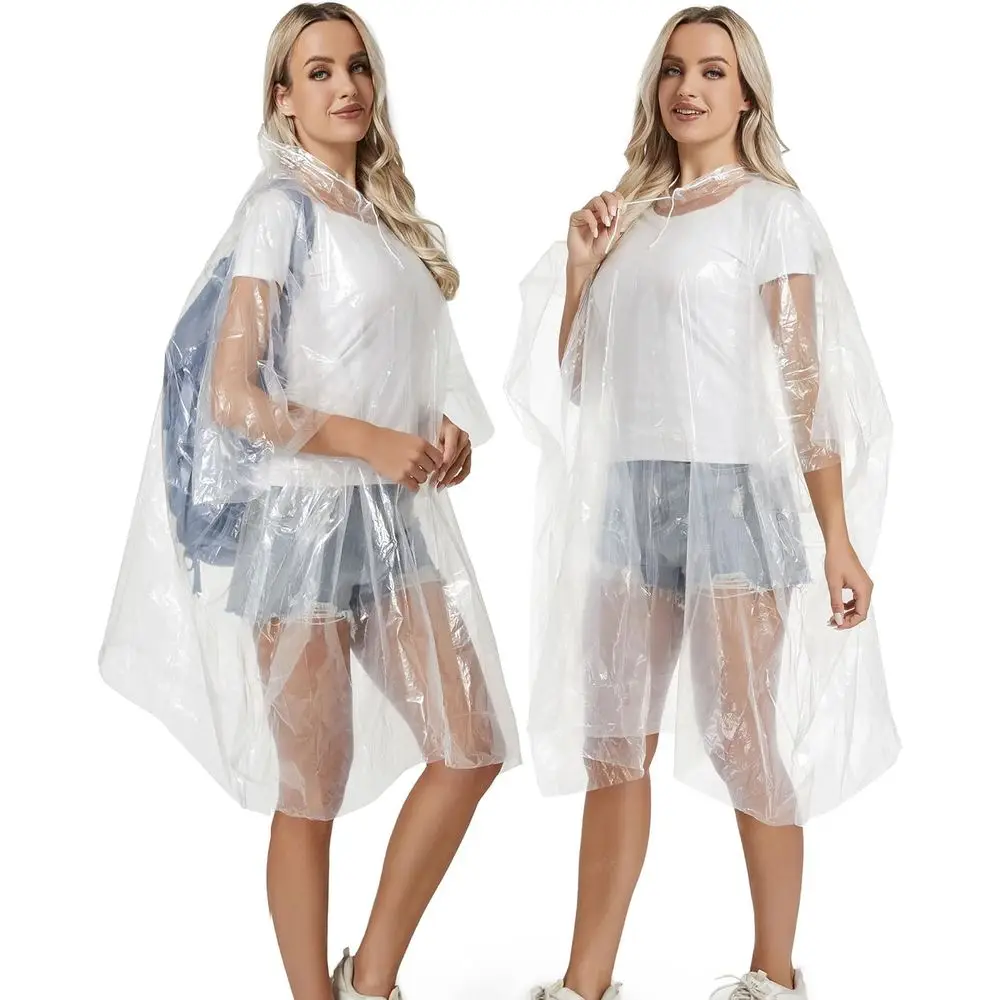 

12 Pack Disposable Rain Ponchos for Adults - Ideal for Camping, Hiking, and Travel