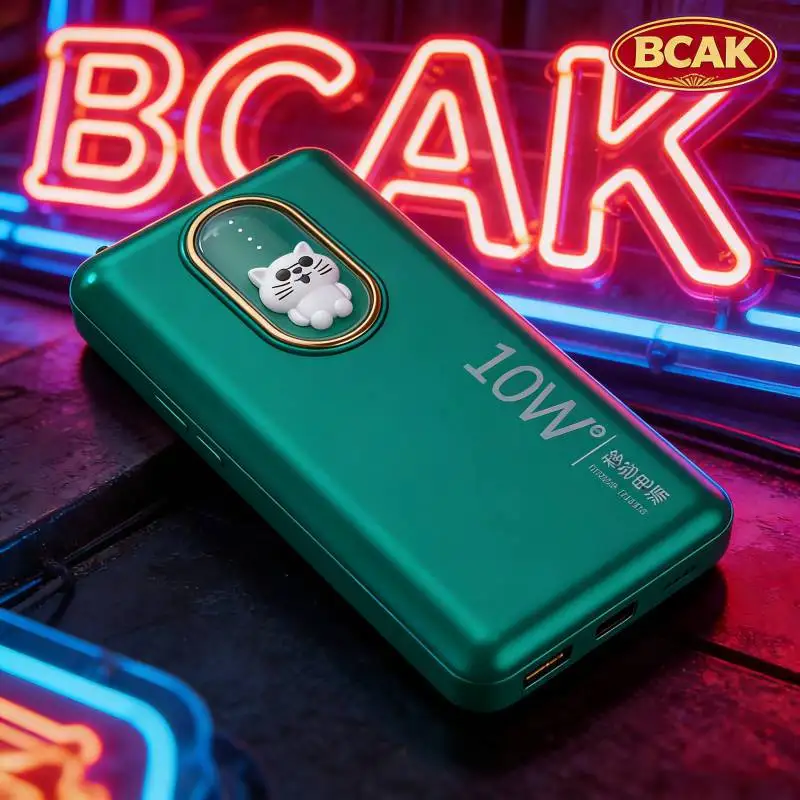 BCAK Authentic 20000mAh Power Bank Mini Fast Charging Self Contained Cable Stable Charging Safe Protection for All Smart Devices
