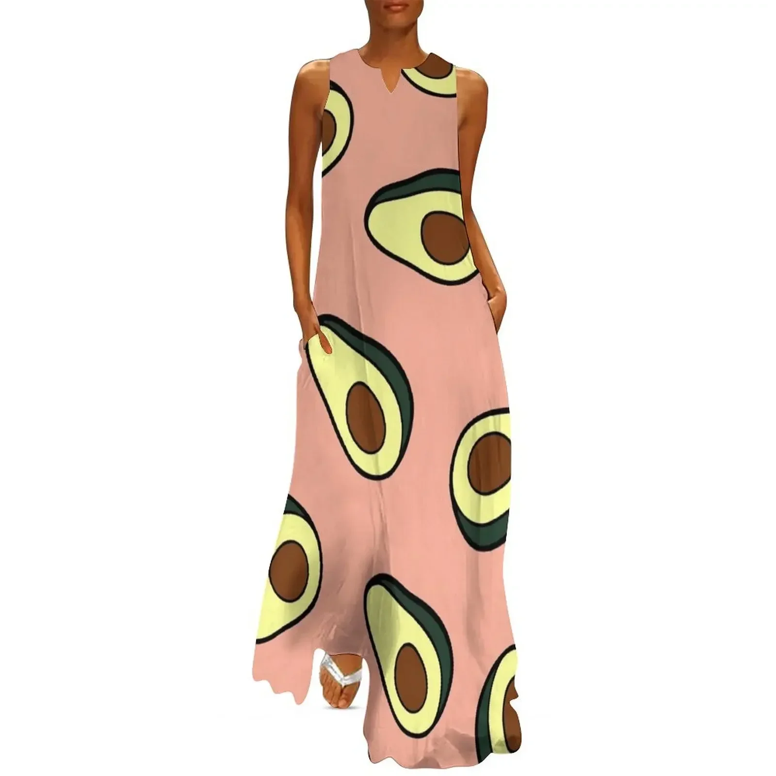 

Avocado Pattern in Pink Long Dress Prom gown sexy dress for women dress for women women's evening dresses 2025